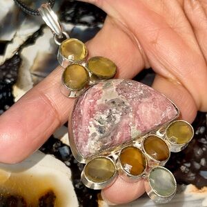 Light Pink Rhodochrosite Pendant 2 7/8”